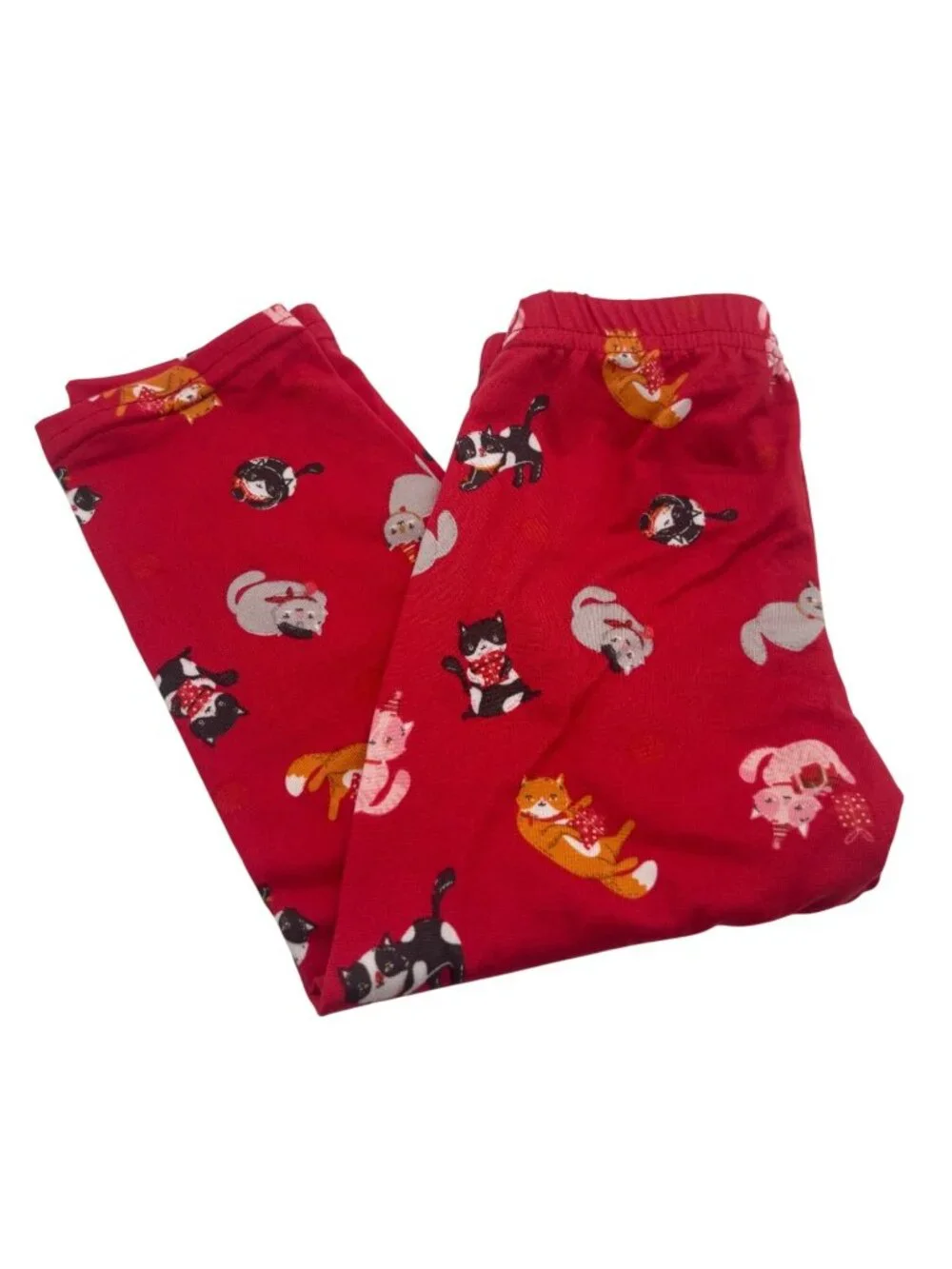 Catherine Malandrino Toddler Girls Red Cat Print Pajama Pants Sz. 2T